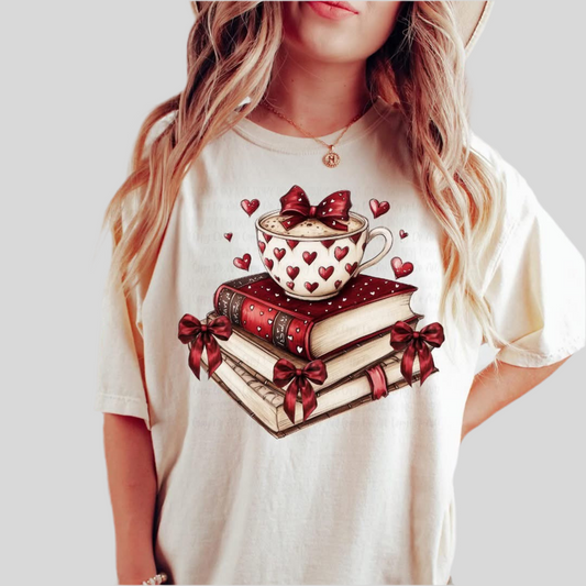 Hearts and books Graphic Tee