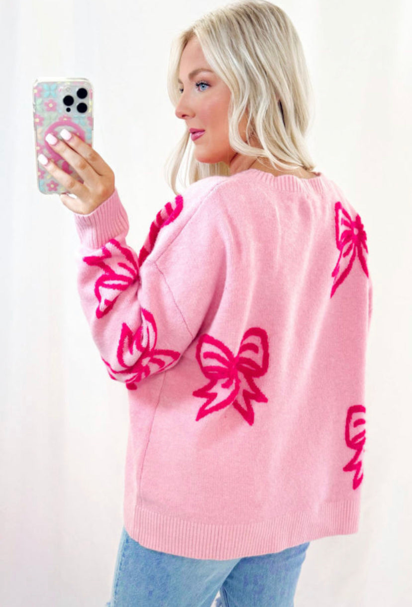 Pink Princess Bow Sweater