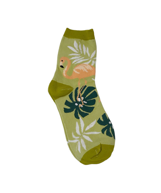 Green Flamingo Socks