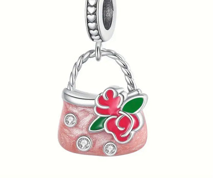 Floral Purse Charm Bracelet