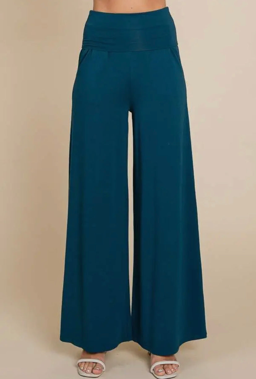 Paige Palazzo Pants: Teal