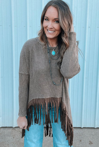 Felicia Fringe Knit Top