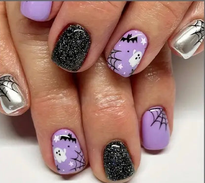 Purple Ghost Nails