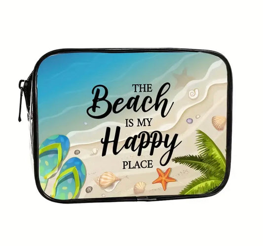 The Beach is my happy place Makeup Bag