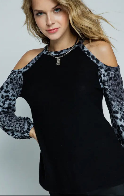 Leopard Off Shoulder Top