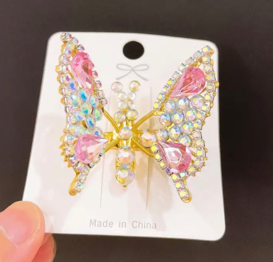 Rhinestone Butterfly Hair Clip