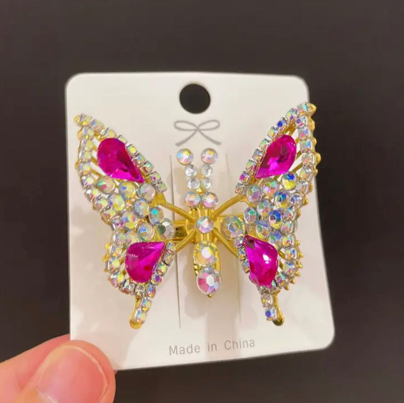 Rhinestone Butterfly Hair Clip