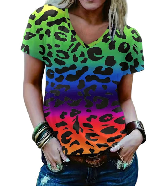 Colorful Animal Print Tee