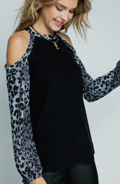 Leopard Off Shoulder Top