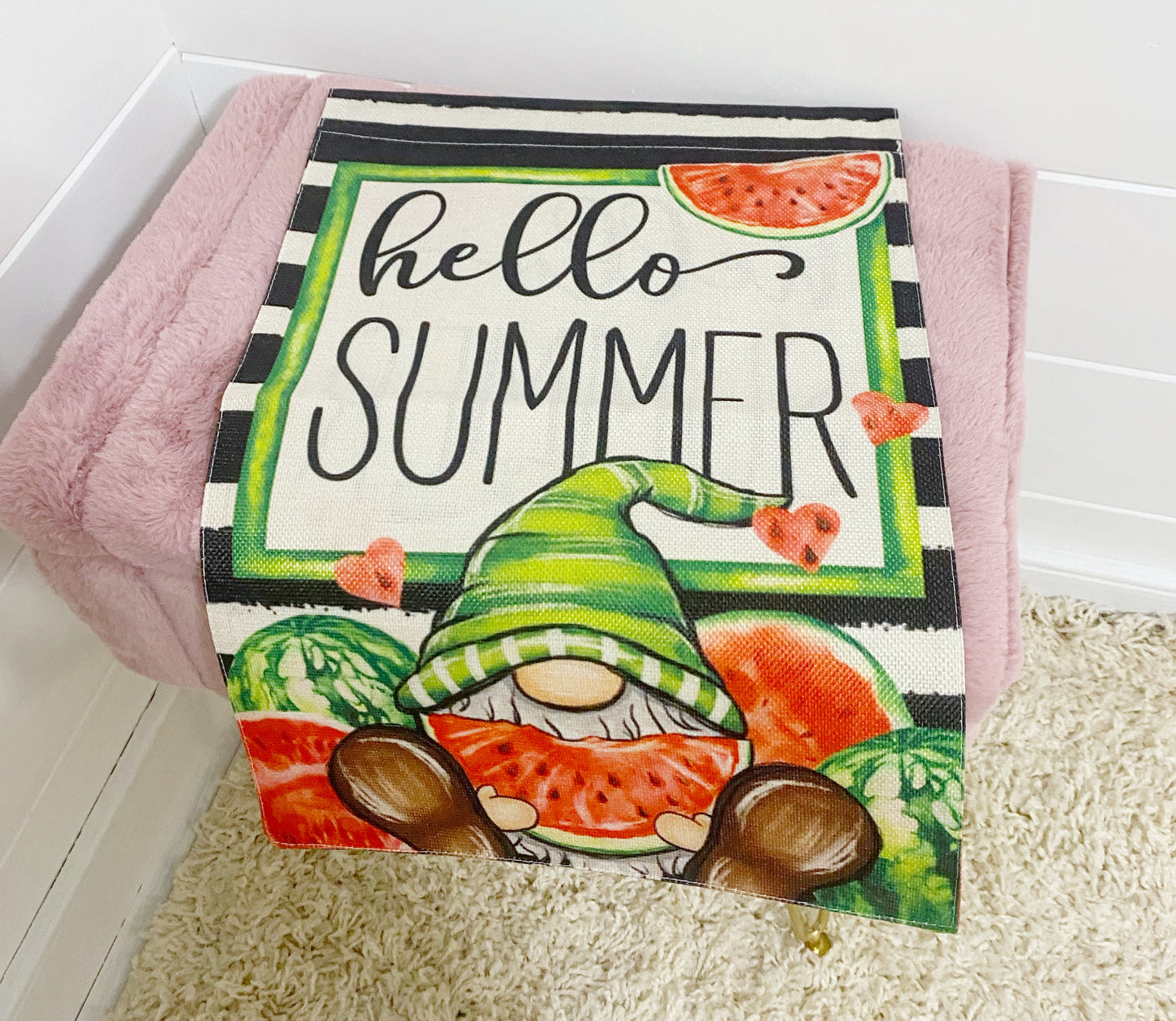 Summer gnome garden flag