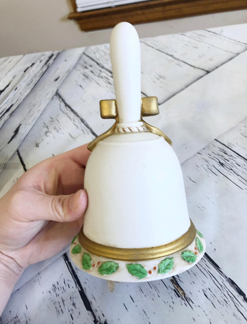 Vintage Porcelain Christmas Dinner Bell