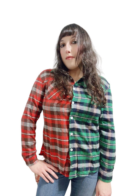 Double Color Plaid Shirt