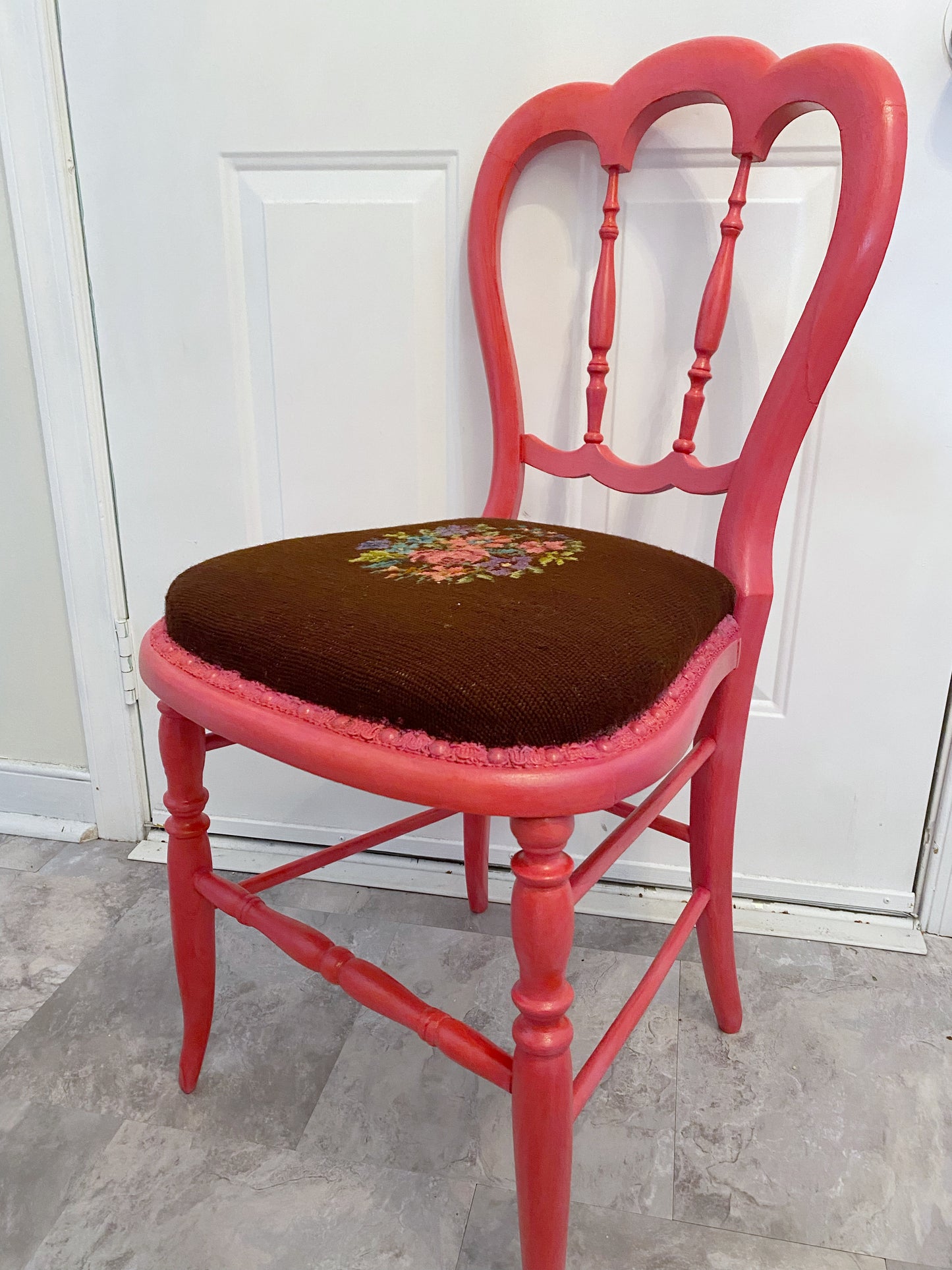 Pink floral chair