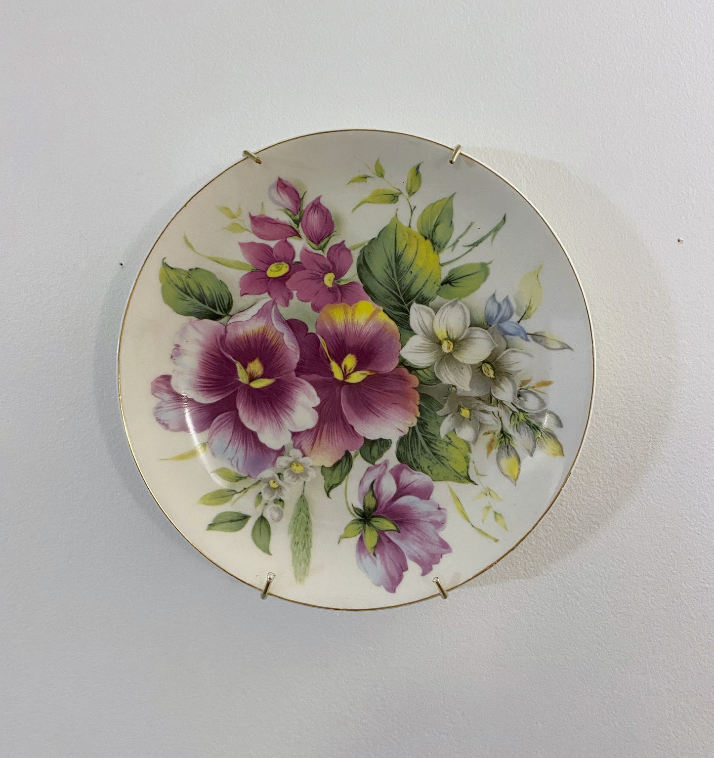 Floral Decorative Plates by Baum Bros Set of 3