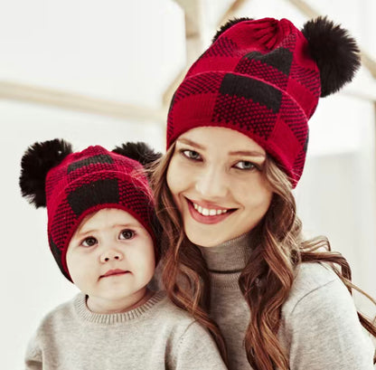 Plaid Adult & mini hat set