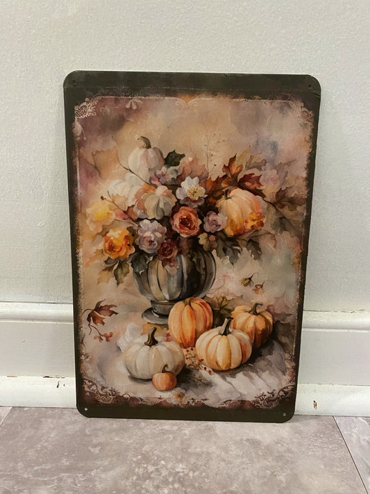 Vase and pumpkins Halloween Decor Sign