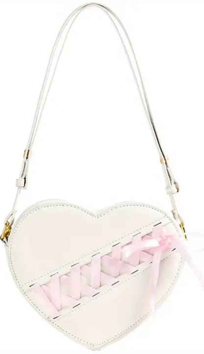 Heart Corset Purse: white