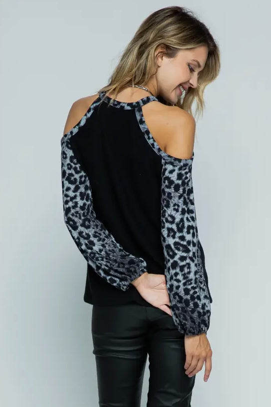 Leopard Off Shoulder Top