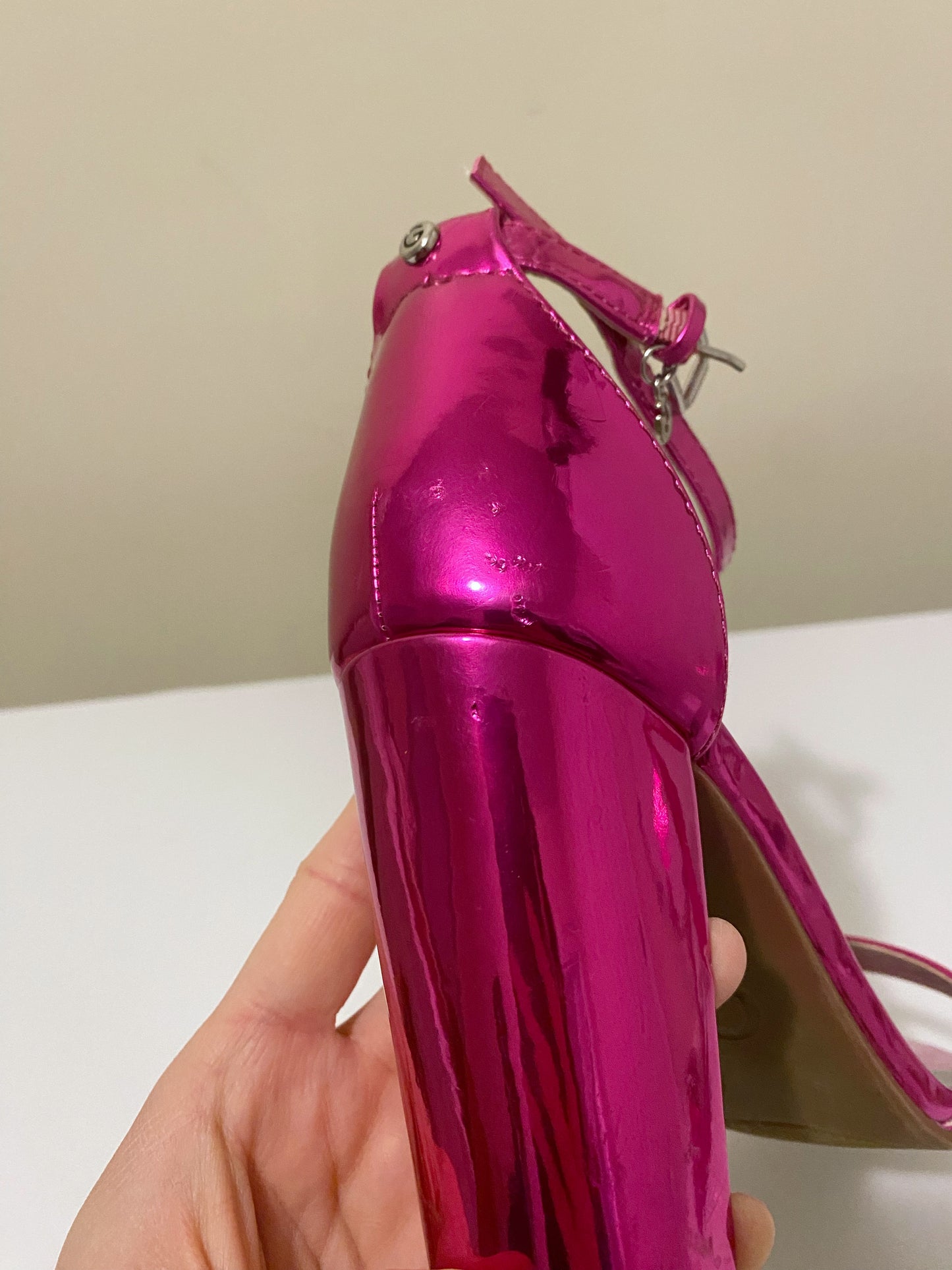 Hot Pink metallic Guess pumps size 7.5