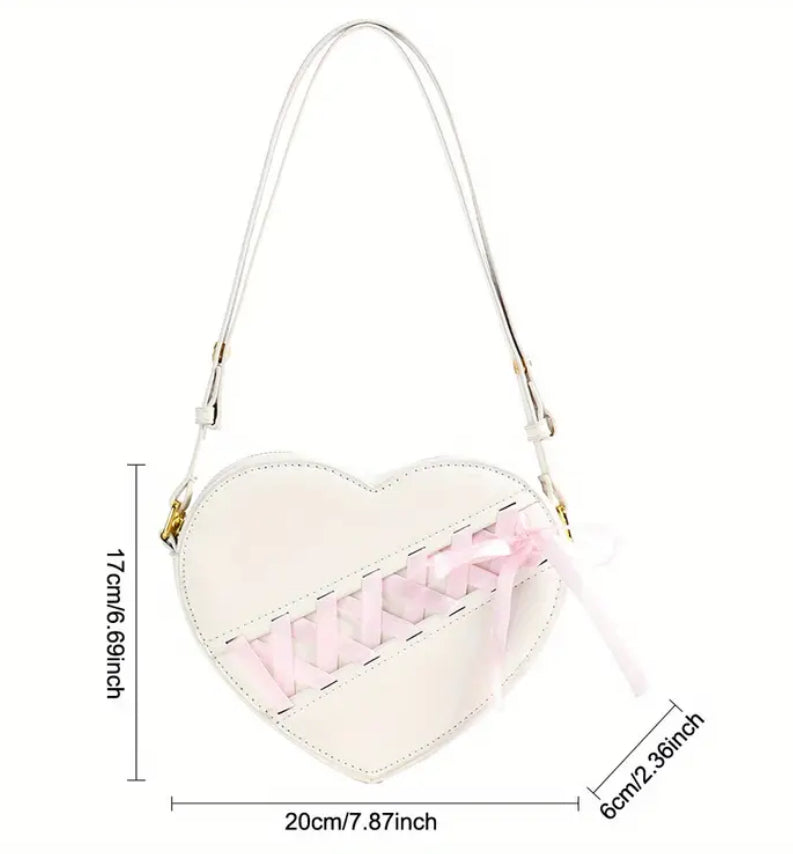 Heart Corset Purse: white