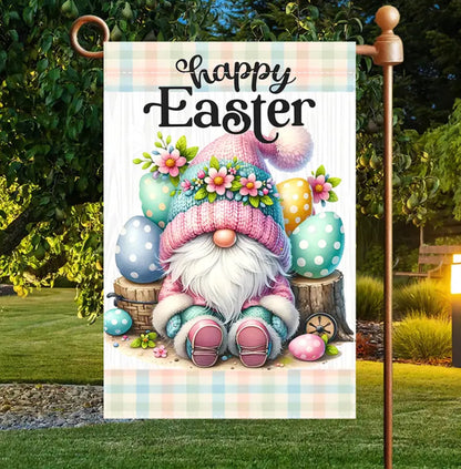 Easter Gnome Garden Flag