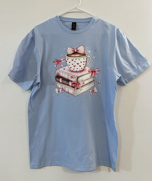 Pink Bows and books Graphic Tee