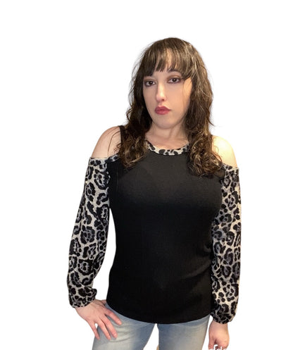 Leopard Off Shoulder Top