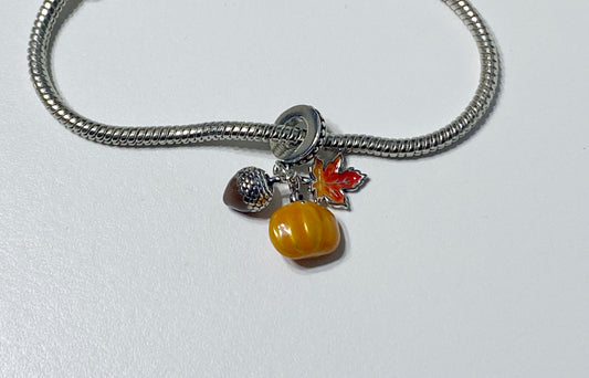 Pumpkin Fall Charm Bracelet