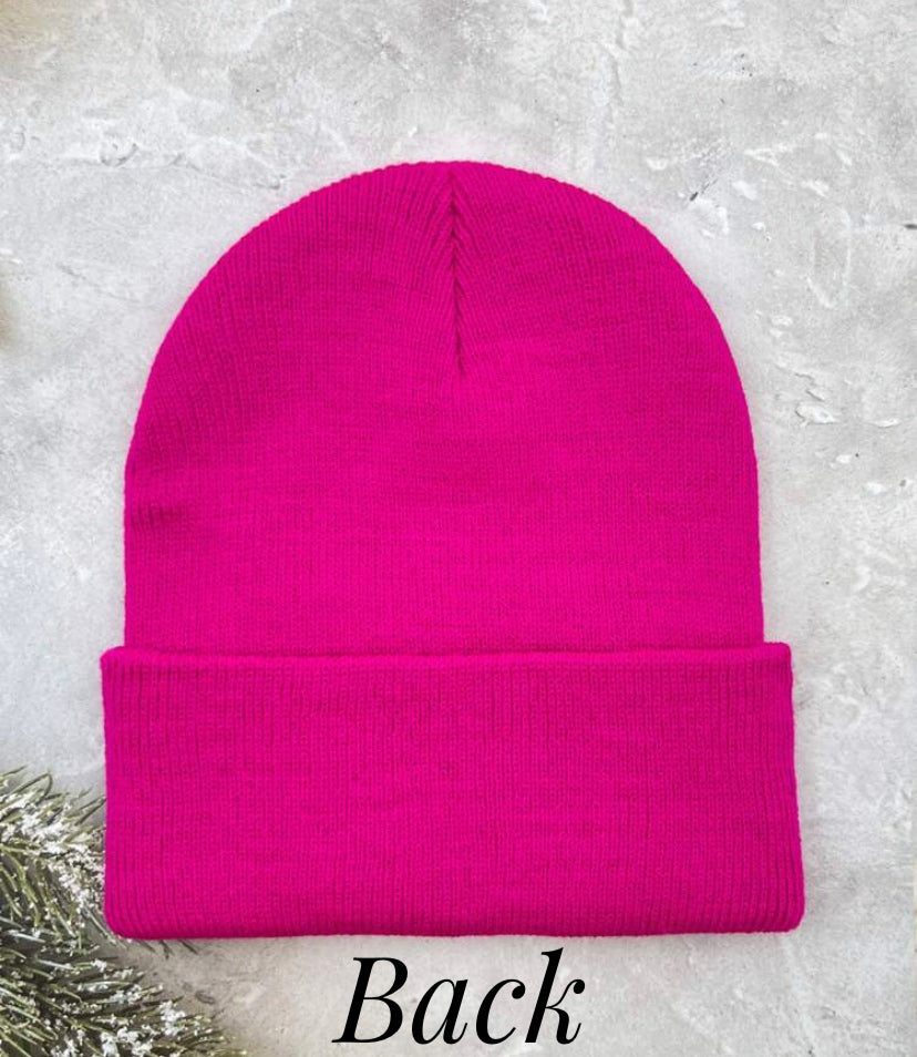 Star beanie hot pink