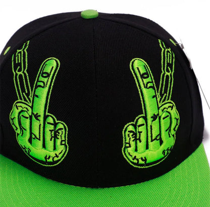 Middle finger Trucker hat: green