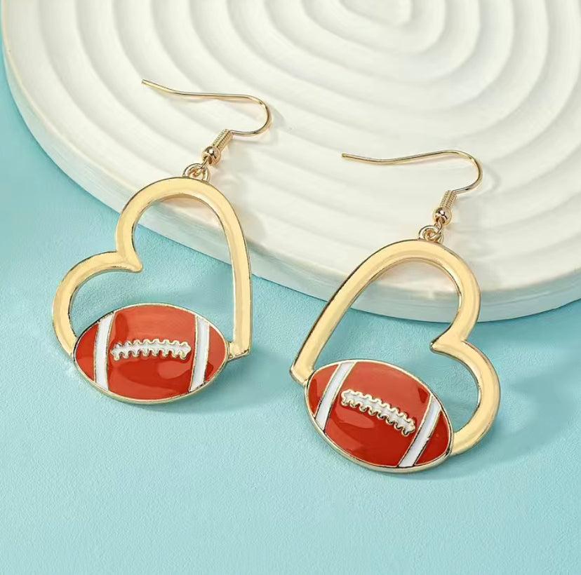 Football Heart earrings