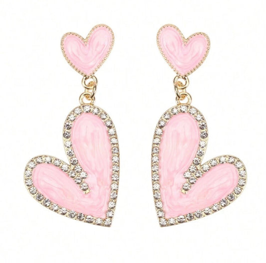 Be Mine, Earrings, Valentine's Day, Heart-shaped, Romance, Love, Affection, Jewelry, Crystals, Pearls, Romantic, Elegant, Charm, Statement piece, Sparkling, Lightweight, Fashion, Accessories, Gift, Sentimental