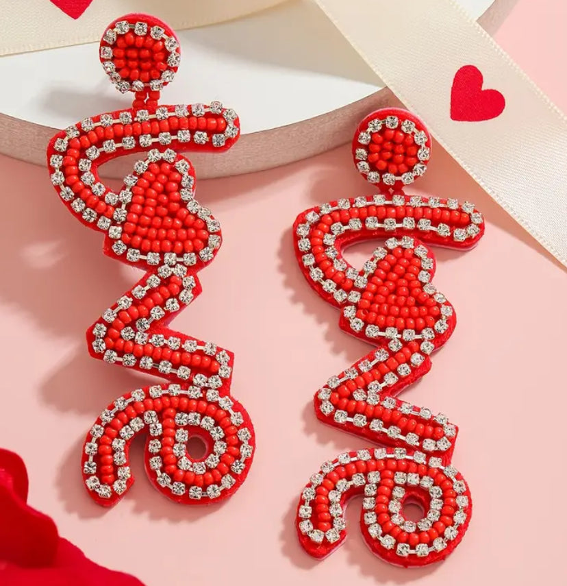 Falling in Love earrings: Red