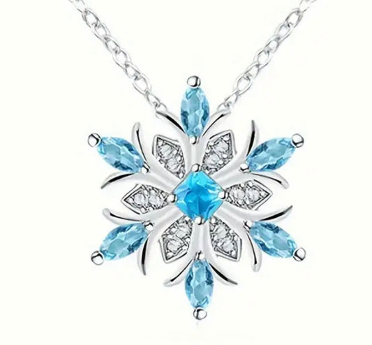 Blue Gem Snowflake necklace