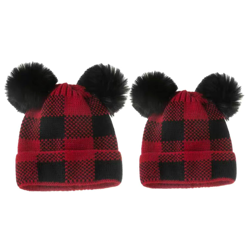 Plaid Adult & mini hat set