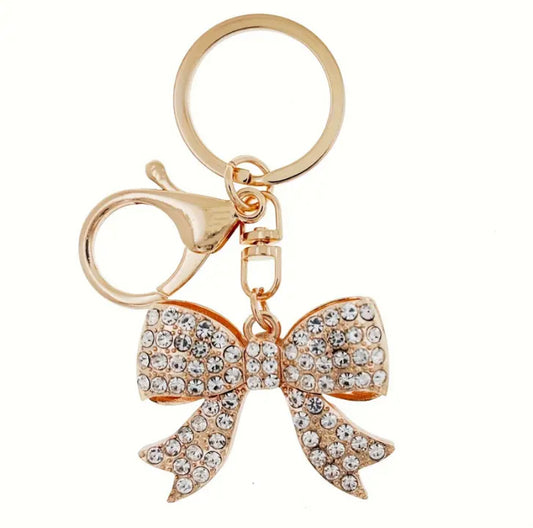 Rhinestone Bow Keychain