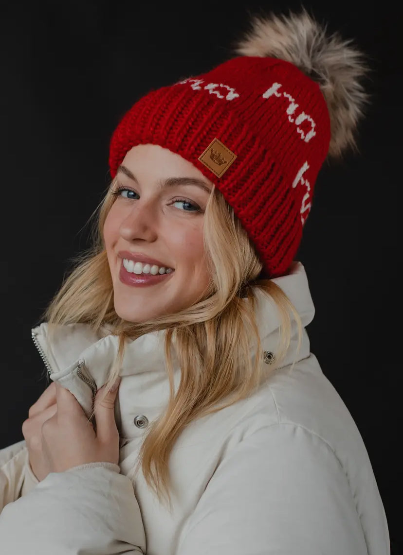 I’ll be Ho Ho Home for the holidays Pom Beanie