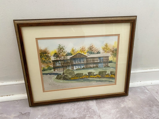 House Picture with frame signed print