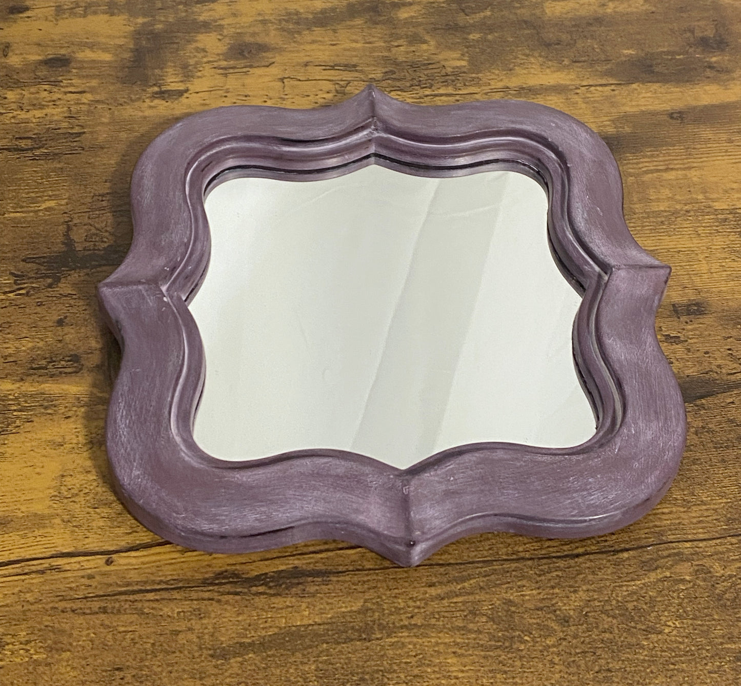 Scalloped Hand painted mirror
