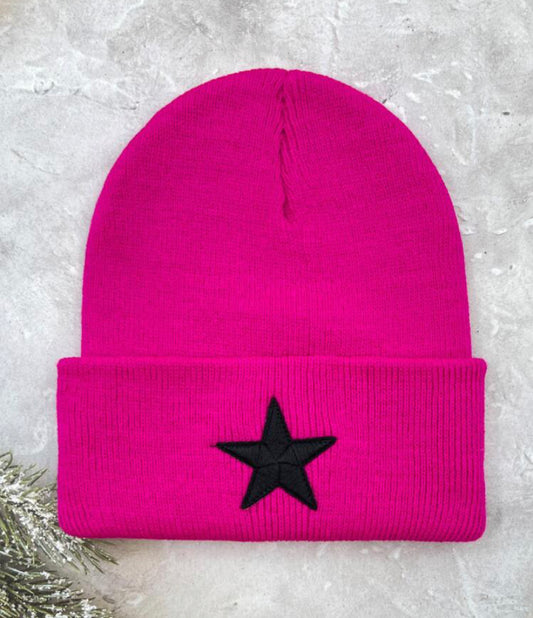 Star beanie hot pink