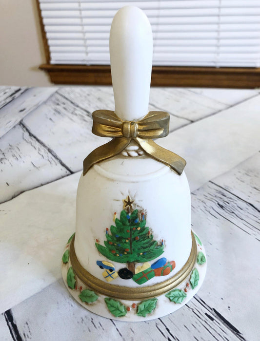 Vintage Porcelain Christmas Dinner Bell