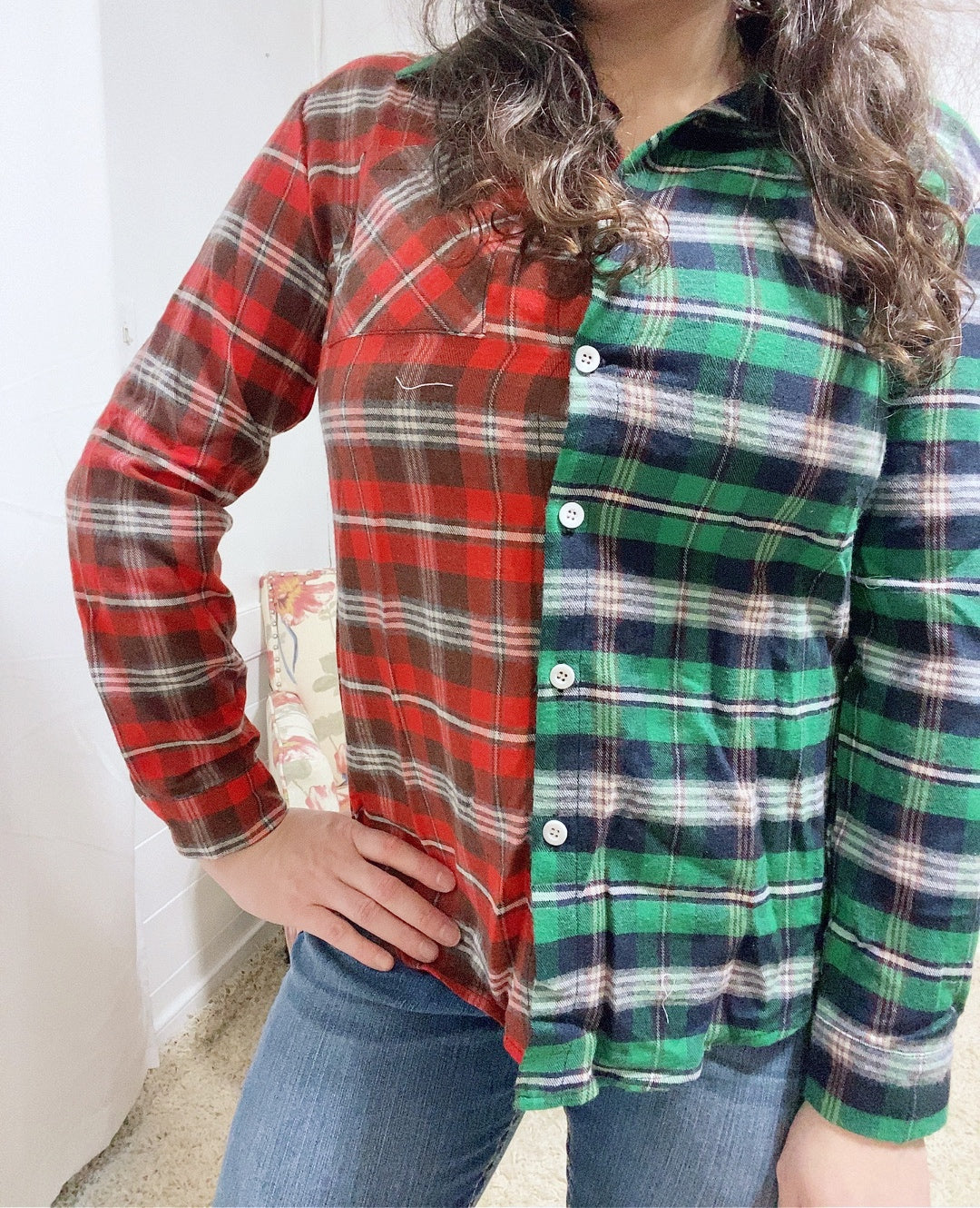 Double Color Plaid Shirt