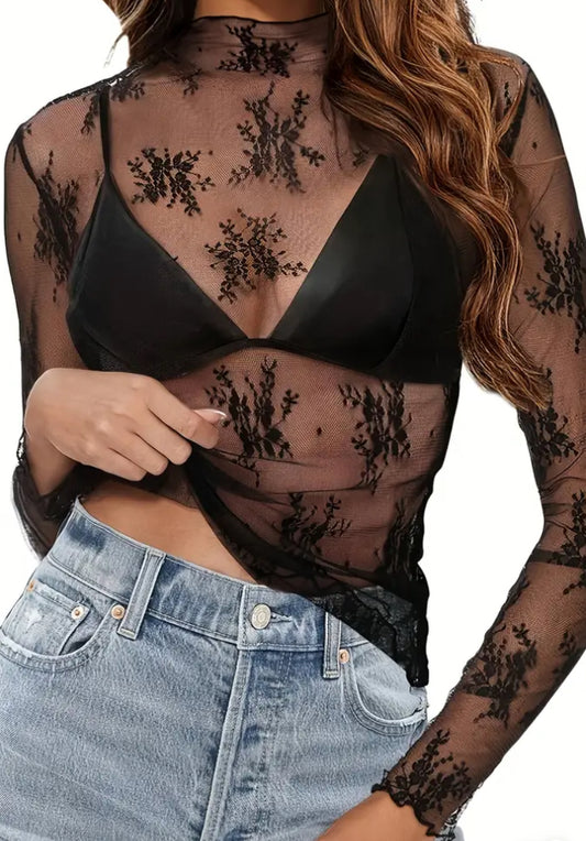 Fierce Floral Mesh Top