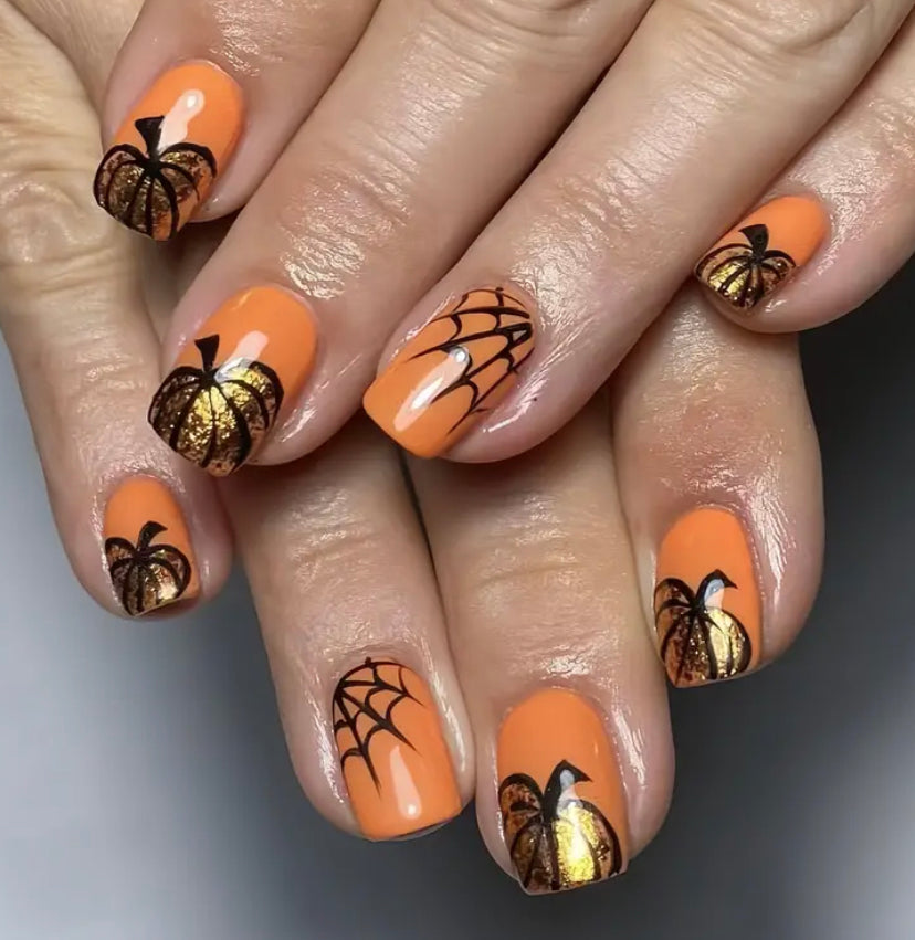 Fall Pumpkin Nails