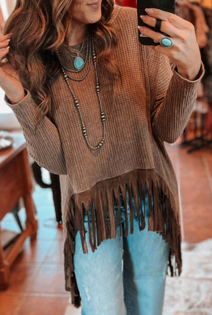 Felicia Fringe Knit Top