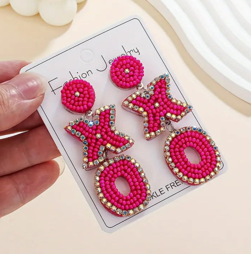 Hot Pink XOXO earrings