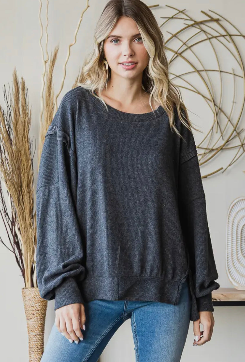 Cozy Oversized Sweater: charcoal