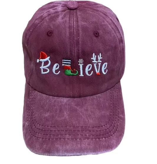 Believe, Hat, Burgundy, Headwear, Fashion, Inspiration, Positive, Embroidered, Adjustable, Stylish, Motivation, Accessory, Cap, Confidence, Empowerment, Statement, Casual, Comfortable, Trendy, Self-belief