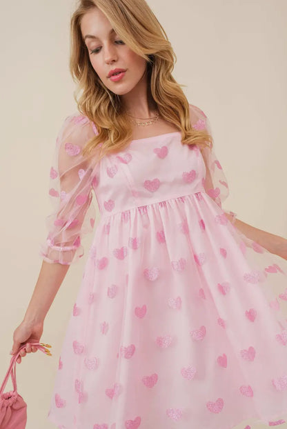 Hearts And Sparkle Babydoll dress