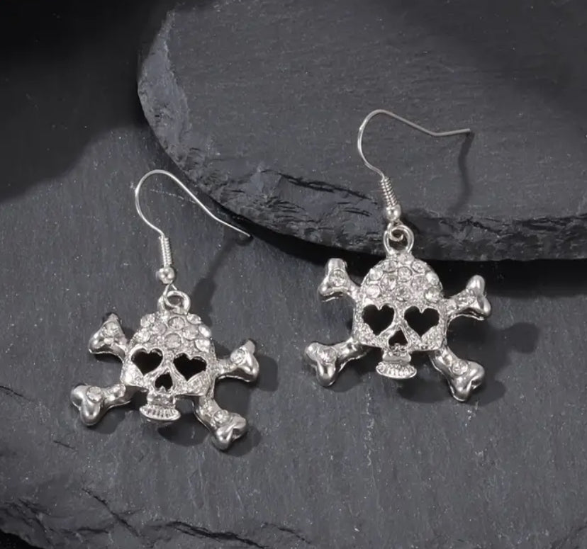 Rhinestone skull and crossbones Earrings